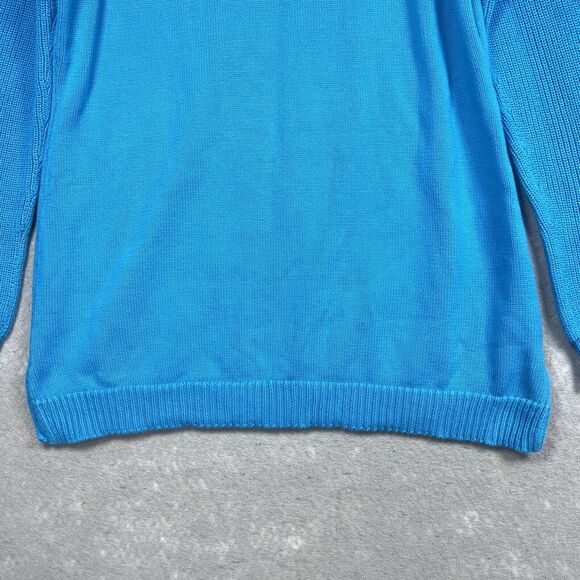 Lauren Ralph Lauren Sweater Womens X-Large Blue Cable Knit High Neck Sweater - Picture 3 of 8